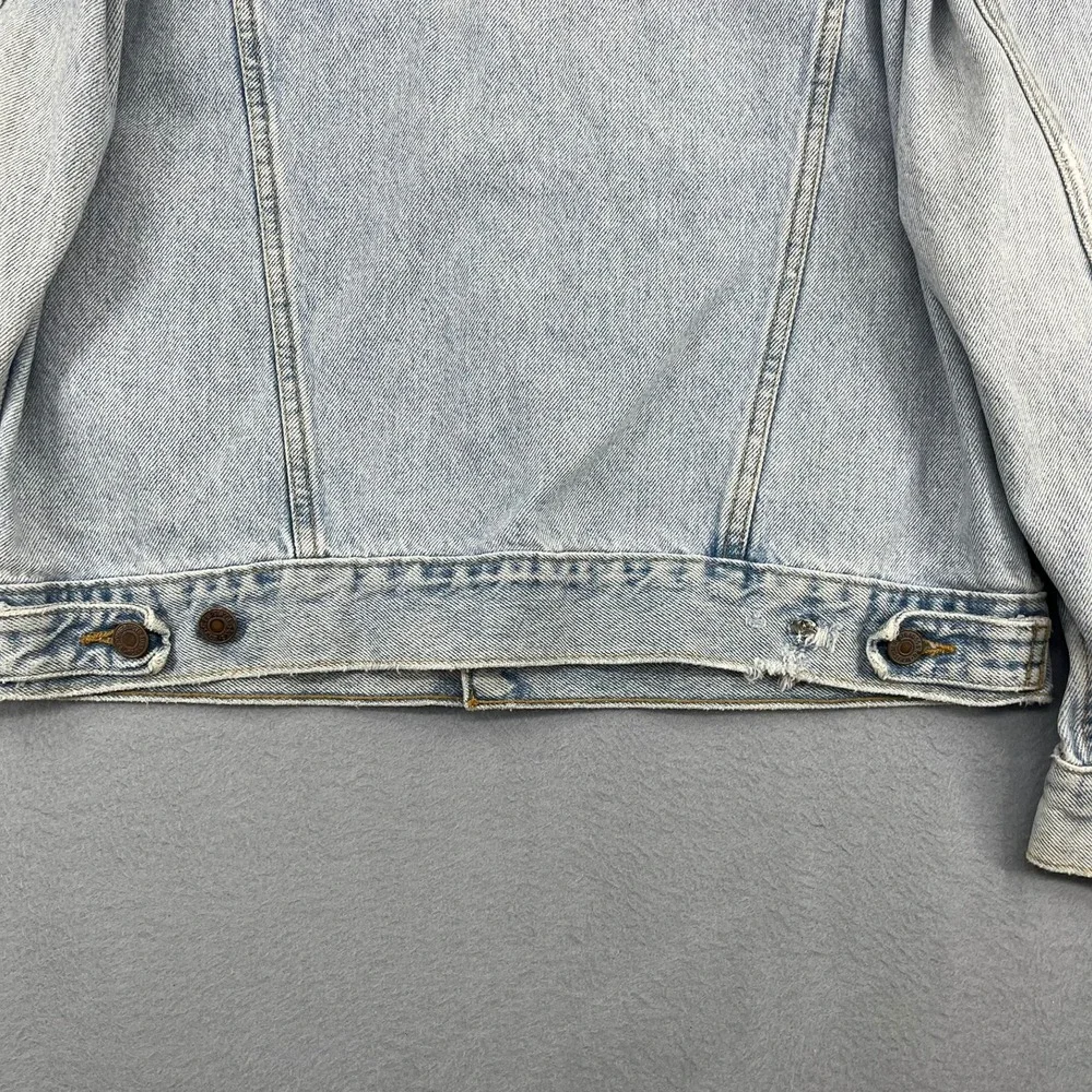 Levis Mens Light Wash Denim Trucker Jacket 70507-0311 Size M Blue Cotton Vtg USA - Picture 11 of 14